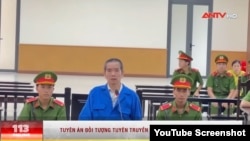 Ông Trần Văn Khanh tại phiên tòa ngày 4/9/2024. Photo ANTV.